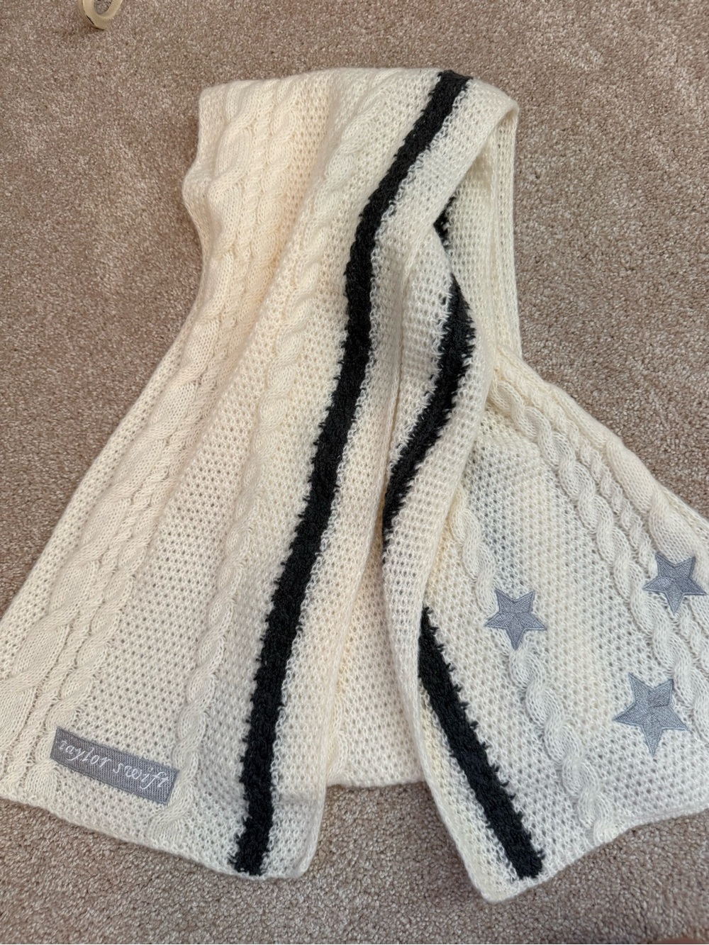 Taylor Swift Cream Knit folklore cable scarf
